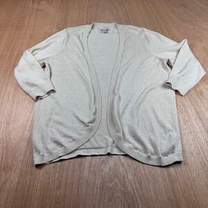 LOFT Open Front Gold Shimmer Cardigan XL Lightweight Sheer Winter Workwear Layer